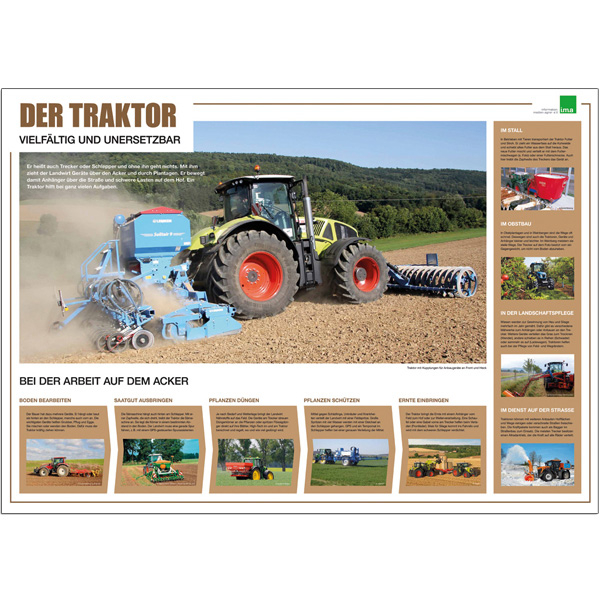 mit großem farbigem Traktor-Poster Wie sie funktionieren und was sie können Traktoren und Landmaschinen