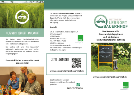 Flyer Netzwerk Lernort Bauernhof